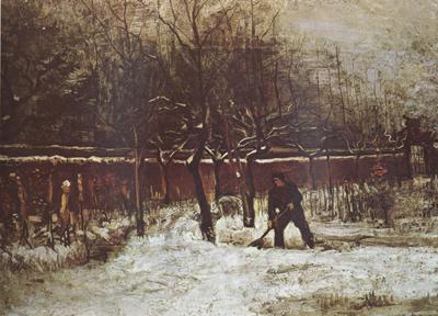 Vincent Van Gogh The Parsonage Garden at Nuenen in the Snow Germany oil painting art
